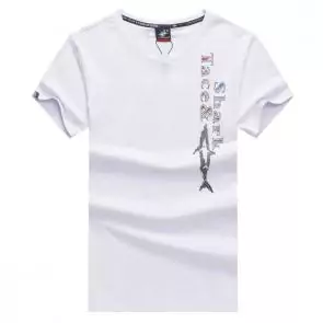 shark hommes t-shirt polo shirt summer circular collar cool cotton white